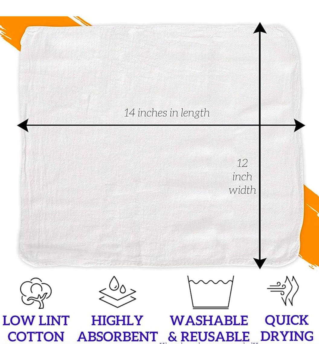 100% all natural cotton cleaning cloth 3 pack