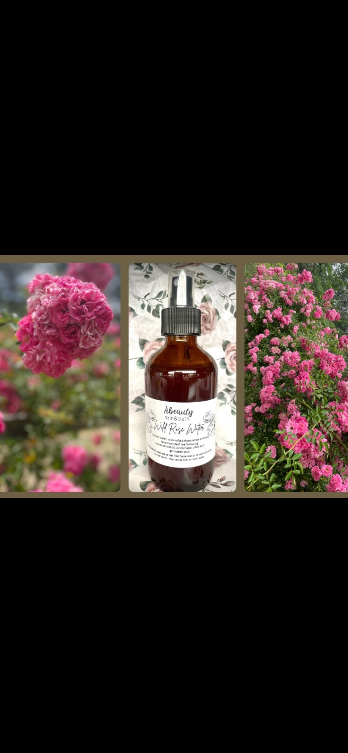 Wild Rose & Herb toner 4 oz glass spray bottle