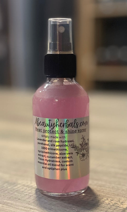 Heat protect & shine spray 4 oz bottle