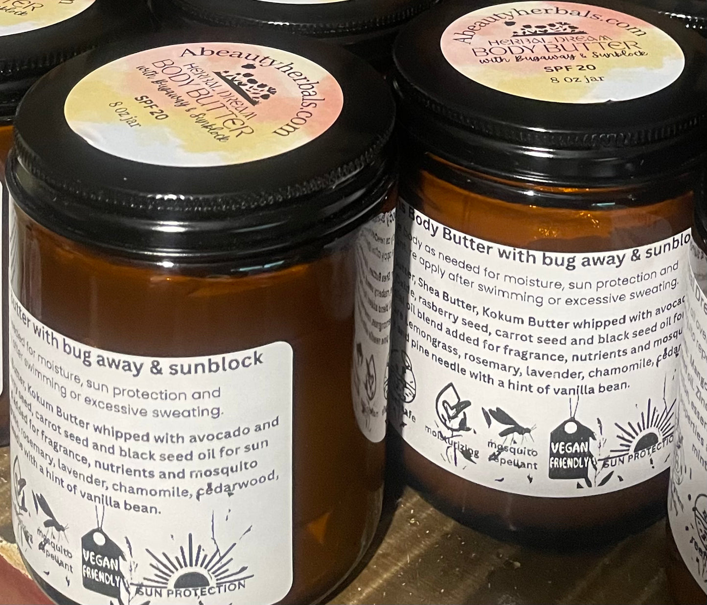 Herbal Dreams Body Butter infused SPF 20 ~lemon grass and sandlewood fragrance.