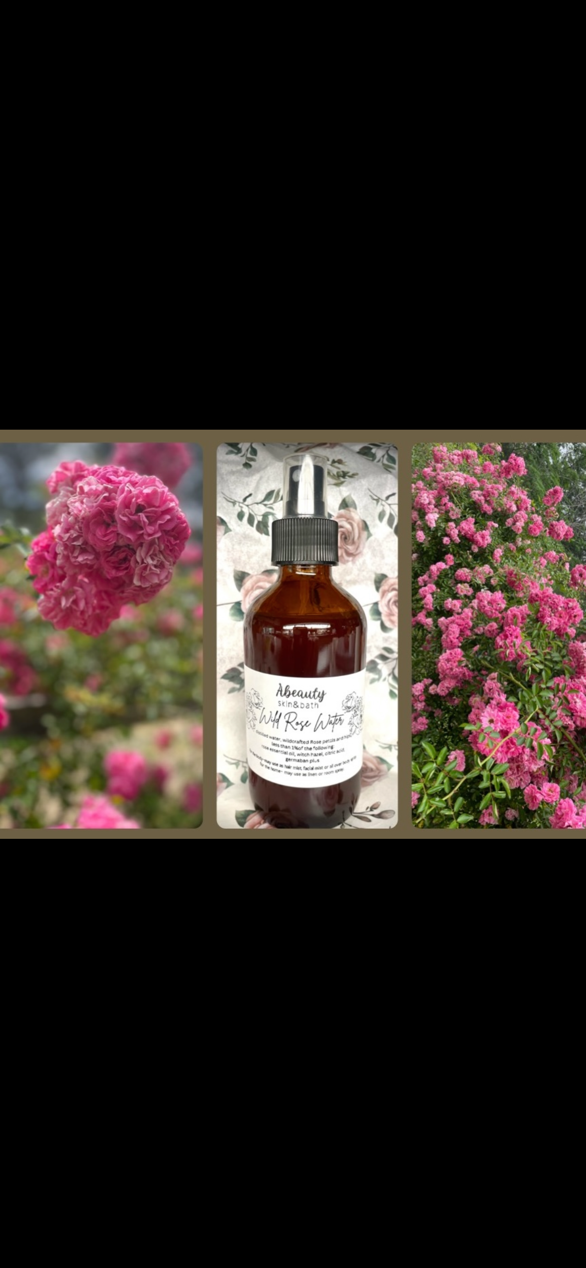 Wild Rose OR Fermented Floral Hydrosol 8 oz glass spray bottle